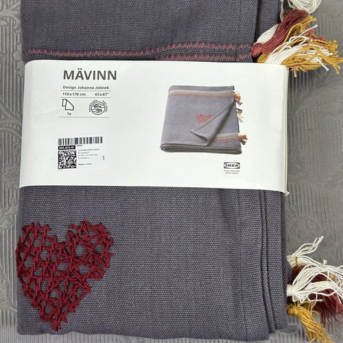 IKEA MÄVINN Heart Stitch Limited Edition Throw Blanket 43x67" 805.876.81 - Picture 2 of 13