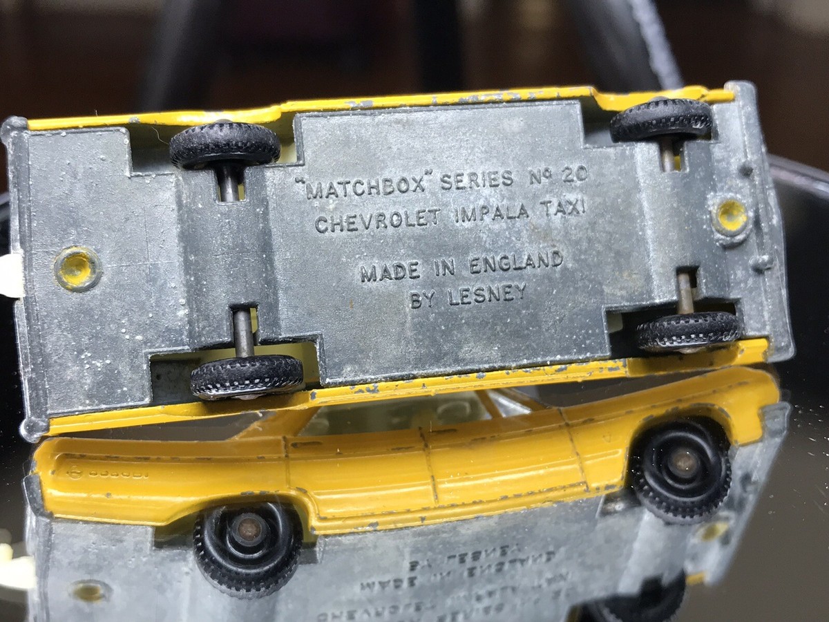 Vintage Lesney Matchbox NO 20 Chevrolet Impala TAXI MADE IN