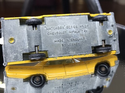 Vintage Lesney Matchbox NO 20 Chevrolet Impala TAXI MADE IN