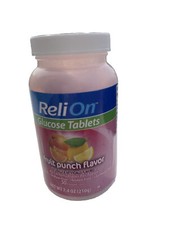 NEW/SEALED ReliOn Raspberry Glucose 50 Chewable Tablets,