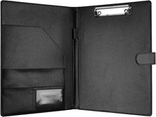 Professional Padfolio with Clipboard, Faux Leather Portfolio 9.6" x 12.6"