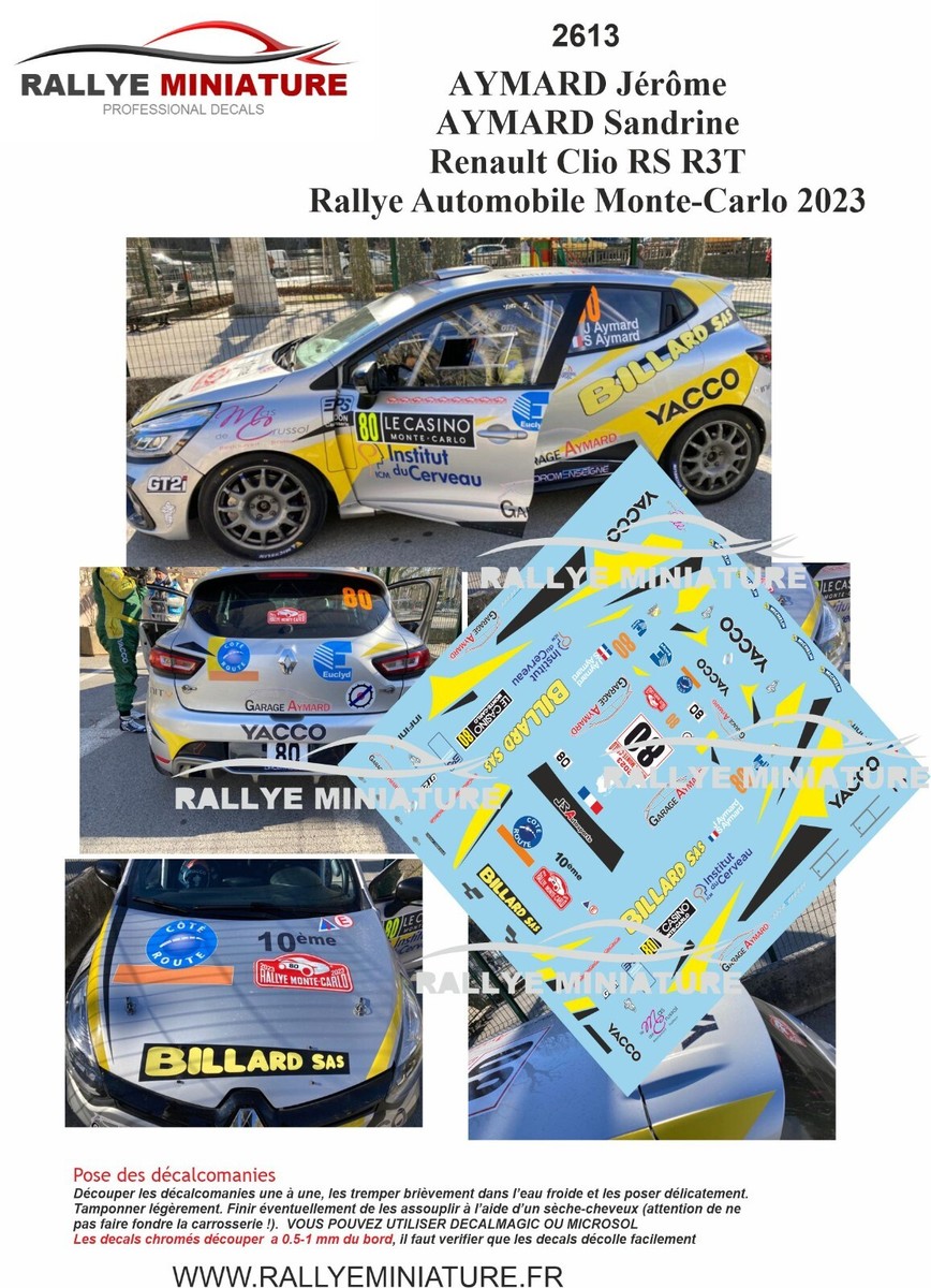 Maquette 1/43 R43 – Renault Clio R3 N°47 Rossi Rallye WRC Monte Carlo 2024, Neuve