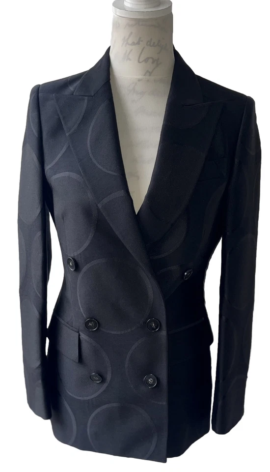 Женский двубортный блейзер Stella McCartney Black Circle из шерстяной смеси размер 36 - Изображение 2 из 4