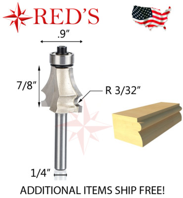 Tideway Carbide Pro LC09070304 drawing line 3/16 bead 1/4'' shank router bit