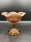 FENTON CARAMEL CAMEO OPALESCENT GLASS TOKYO COMPOTE