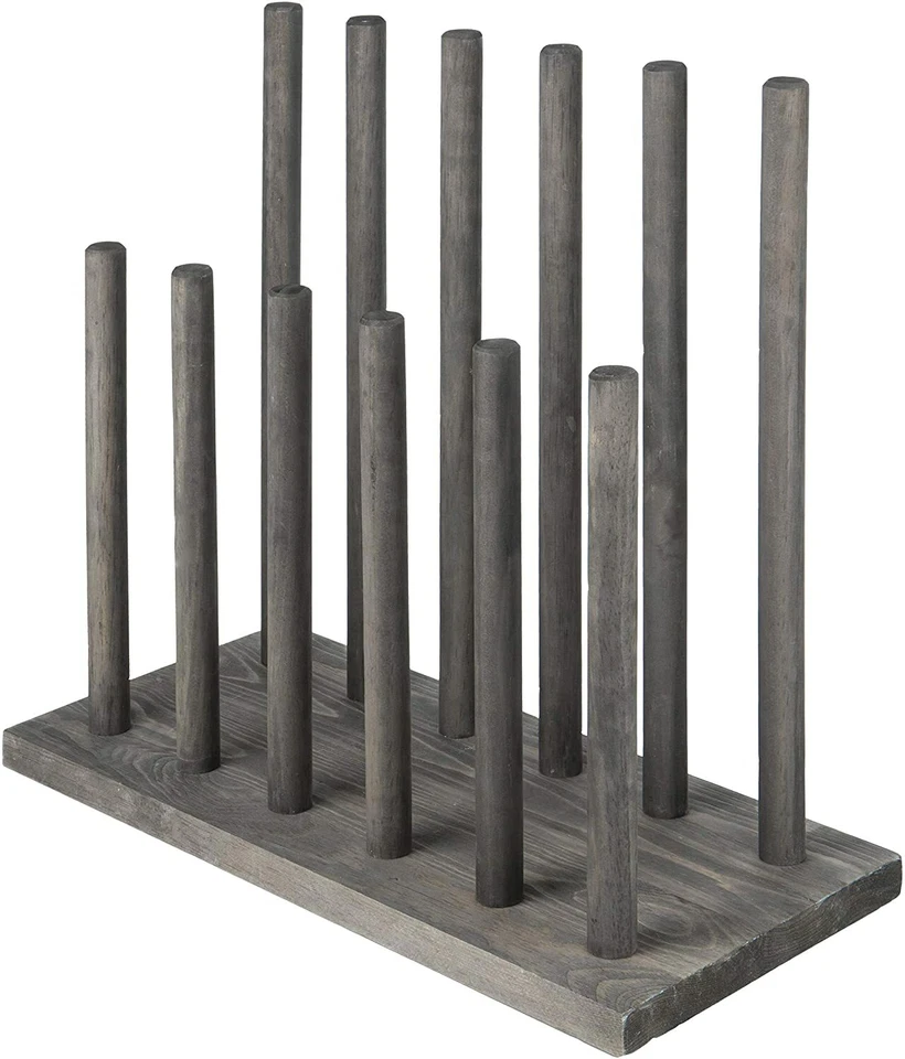 MyGift Entryway Distressed Gray Wood 6-Pair Boot Storage Rack, Shoes Holder - Image 4 of 4