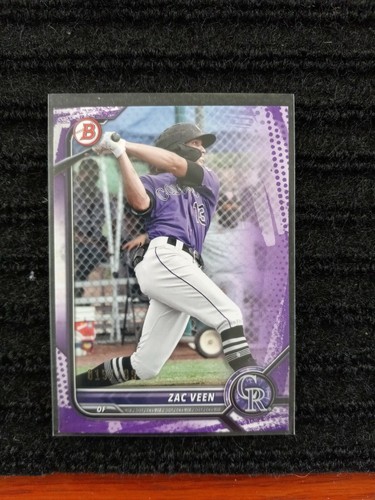 Zac Veen # 15/199 - 2022 Bowman Paper- Purple Parallel - Picture 1 of 2