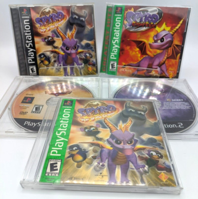 Spyro the Dragon 5 Game Lot Playstation PS1 PS2 Ripto Year of the Dragon Tested!