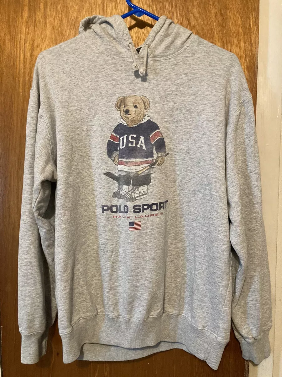 Ralph lauren outlet hockey bear hoodie