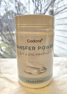 Godora Transfer Powder White DTF & DTC PRINTING Hot Melt Adhesive PreTreat 16 Oz