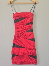 Windsor Red/Black Party Cocktail Dress  Size Small Stretchy Y2K