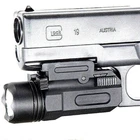 QD Tactical Pistol Gun Flashlight Torch Light For Glock 17 19 18C Picatinny