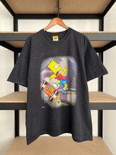 Vintage 2000 The Simpsons Bart Cartoon Black T-shirt Sz XL