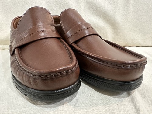 New Dexter Walkmocs Men's Brown Leather Comfort Loafers Size 8.5WW - Picture 2 of 17