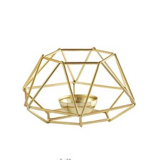 2 pcs Geometric Metal Hexagon Flower Vases Tealight Candle Holders Centerpieces