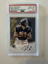 2001 Bowman Certified Rookie AUTO Drew Brees #BA-DB Chargers Saints PSA 8.5 