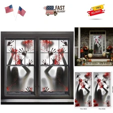 2PCS Halloween Haunted House Decoration Window Door Cover, Scary Zombie Hands...
