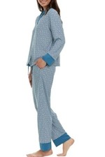 Flora Nikrooz 2-Piece Long Sleeve Pajama Set, Teal, Size Medium