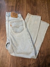 Vintage Levis Jeans Kids Size 10 Slim Relaxed Fit 550 Denim Orange Tab 23x25
