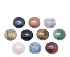 Fashewelry 10Pcs 25mm Round Cabochon Stones Flat Back Round-24.5~25x4~7mm 