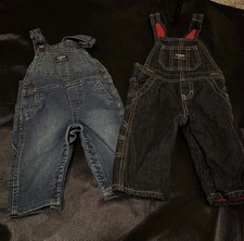 Oshkosh B'Gosh Baby Denim Overalls Set Blue/Black Size 3-6 M