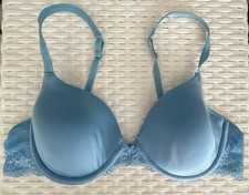 VINTAGE 1980s THANK GOODNESS IT FITS Platex Blue Padded Bra 36NC