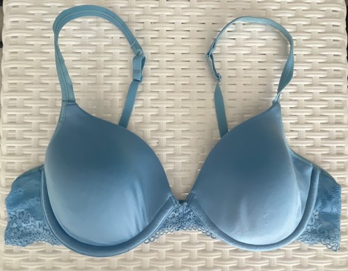 VINTAGE 1980s THANK GOODNESS IT FITS Platex Blue Padded Bra 36NC