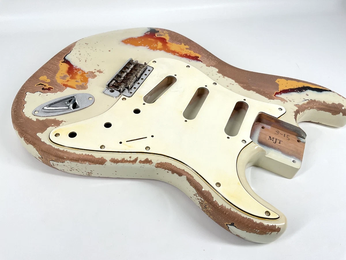 MJT Official Custom Vintage Aged Nitro Guitar Body Mark Jenny VTS Vintage White