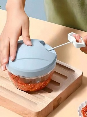 1 Stück Manuelle Küchenmaschine Gemüsehacker Knoblauchzerkleinerer Hand Klein Lebensmittel...