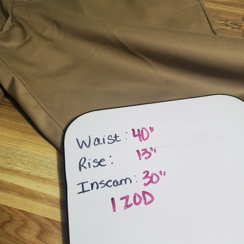 IZOD Khaki Tan Beige Chino Dress Pants Mens Sz 40x30 Classic Leg - Picture 5 of 6