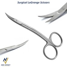 New Lagrange Scissors Double Curved 11.5cm Surgical Micro Tissue Gum Shears
