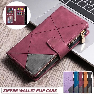 For Samsung Galaxy Z Fold 7 6 5 4 Case Leather Magnetic Wallet Flip Zipper Cover