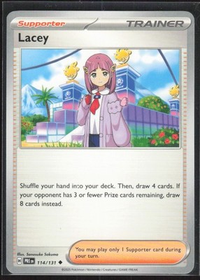 2025 Scarlet & Violet Series - Prismatic Evolutions Lacey Uncommon #114