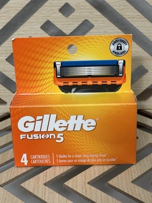 Gillette Fusion5 Men's 5-Blade Razor Refills 4 Cartridges Sealed Box