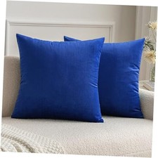 Velvet Throw Pillow Covers 18x18 Inch, Pack 18" x 18" Pack of 2 Royal Blue