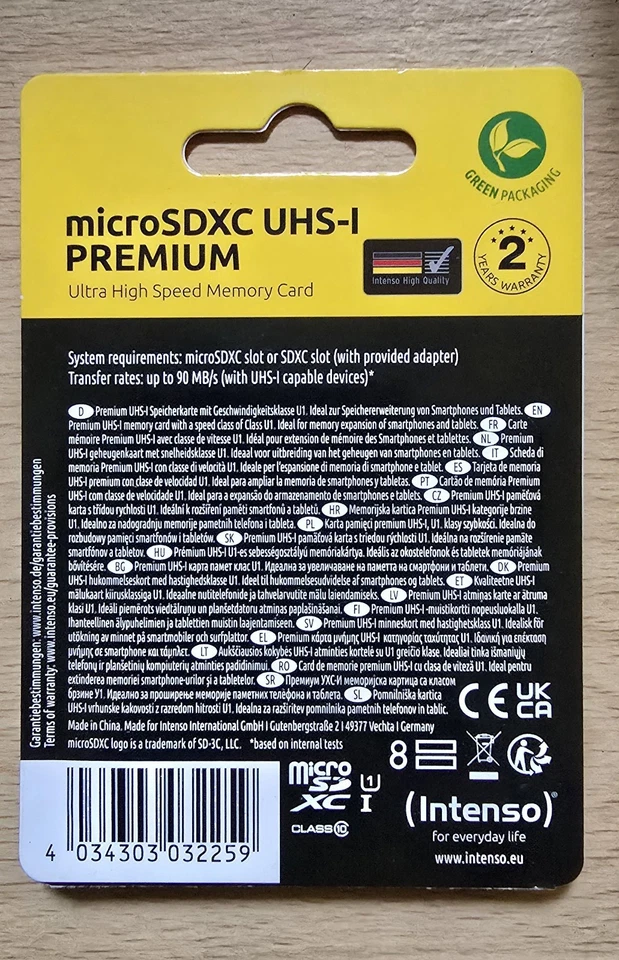Intenso 128GB Micro SD XC UHS-I Ultra High Speed Memory Card - Image 2 of 2