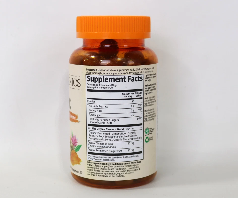 MyKind Organics Cúrcuma Respuesta Inflamatoria Gomosa 120 Vegano Exp 11/30/2025 Foto 3 de 4