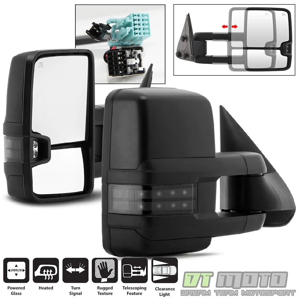 LEFT+RIGHT 2003-2006 Chevy Silverado Power+Heated Smoke LED Signal Tow Mirrors
Opens in a new window