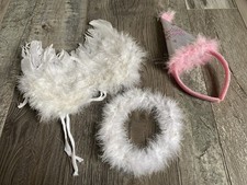 Newborn Angel Wings Halo Set & 1st Birthday Princess Headband Hat Photography