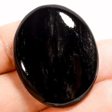 Natural Silver Sheen Obsidian Oval Cabochon Gemstone 37 Ct. 31X25X6 mm GC-42154