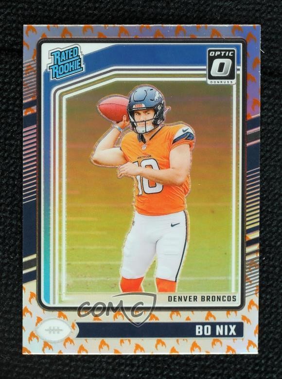 2024 Panini Donruss Optic Rated Rookie Fire Prizm Bo Nix #209 19b1