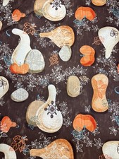 Fall Pumpkin Gourd Thanksgiving 100 Cotton Fabric By The Half Yard