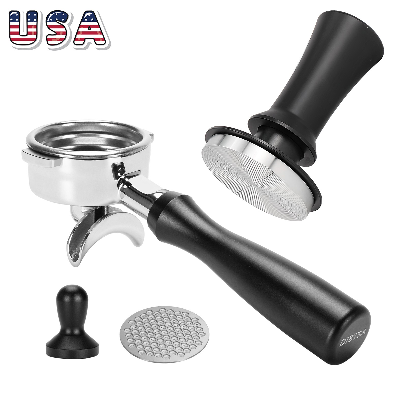 For La Marzocco Coffee Tamper Espresso Portafilter Double Spouts Spring Loaded