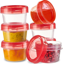 4oz Small Plastic Containers with Lids, Reusable Food Storage Containers, 6 Pack
