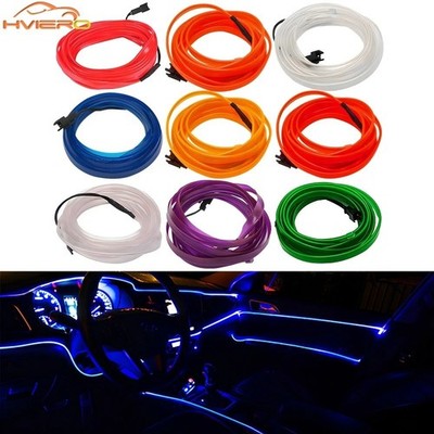 5M USB Auto Innenraum LED Streifen Lichter Ambiente Beleuchtung Blau Neon Armaturenbrett Leuchtröhre