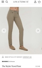 Anatomie The Skyler Travel Pant Khaki NWT Retail 248 Lightweight Size Large