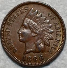 About Uncirculated 1888 Indian Head Cent, Razor-Sharp, Lustrous specimen.