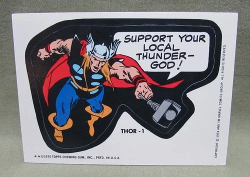 1975 THOR # 1 STICKER Vintage NM/M Topps Marvel Comic Book Super Heroes card