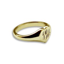 9ct Solid Yellow Gold Heart Signet Rings Heavy 9x9mm 375 UK Hallmarked Bespoke