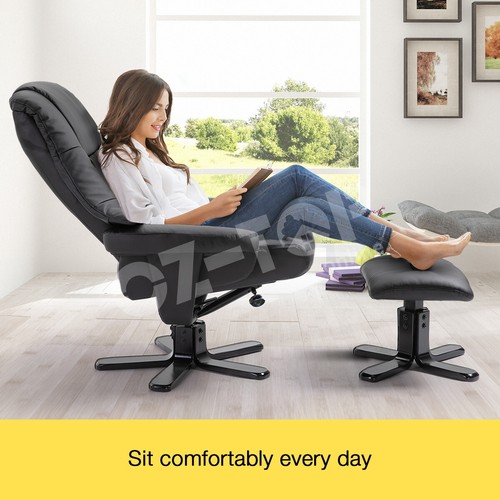 Home Office Leather Recliner Chair Sofa Armchair Couch Lounge Chair w/Footrest - Picture 8 of 12